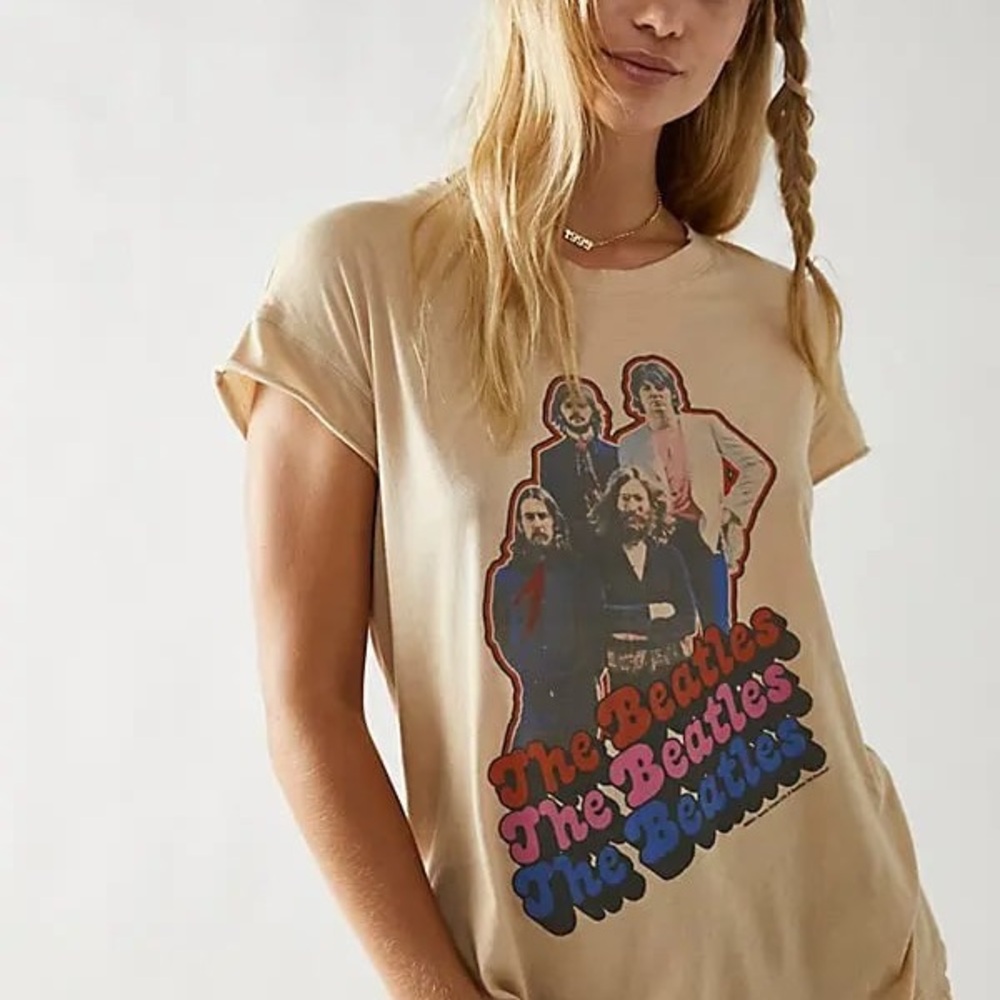 Junk Food Clothing Tan Graphic Relaxed Short Sleeve Tee
